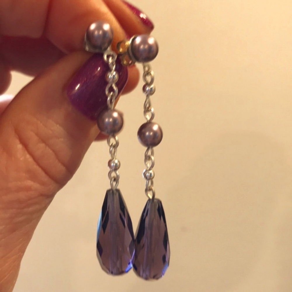 Like NEW-Purple Crystal Agate Bracelet & Earrings